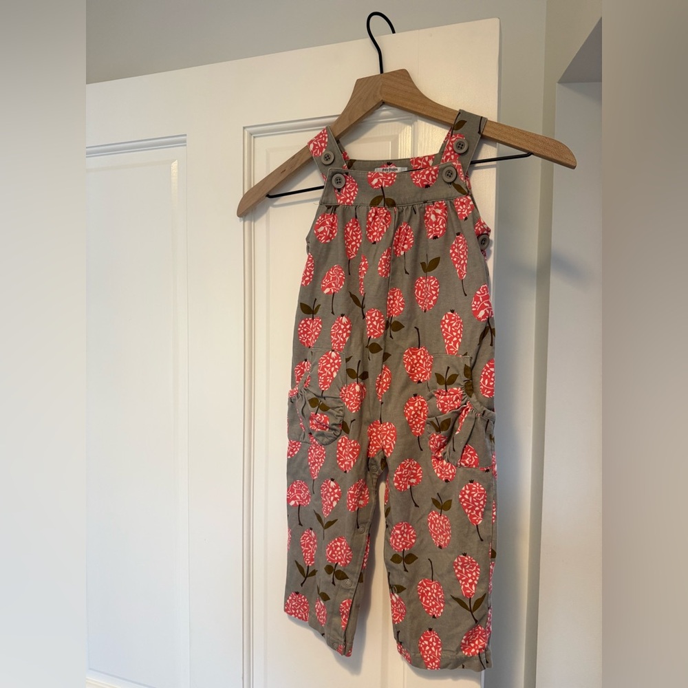 Baby Boden Pink Floral Overalls
